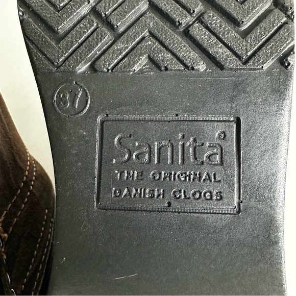 Sanita Brown Suede Stud Clogs - Picture 11 of 12